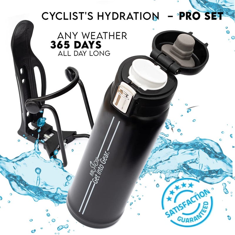 R.M.Stone Bike Bottle Holder Pro Set with Thermos Bike Bottle OR Exrta Set with Additional Cage Mount - No Screws! Perfect Cage â€“ Adjustable & Anticorrosive with 16 oz Thermos ! (2-Parts Set, Pro) - Image 3